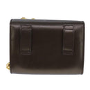 Salvatore Ferragamo Vala Chain Shoulder Bag Leather Brown Gold Auth yk16268-2