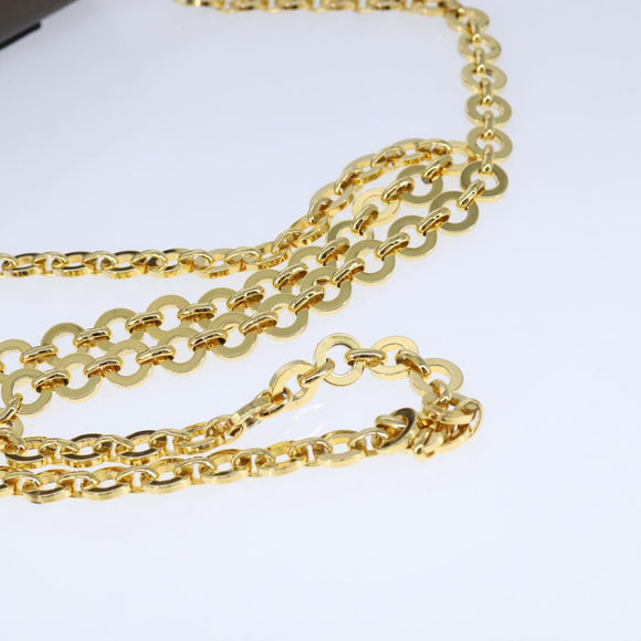 Salvatore Ferragamo Vala Chain Shoulder Bag Leather Brown Gold Auth yk16268