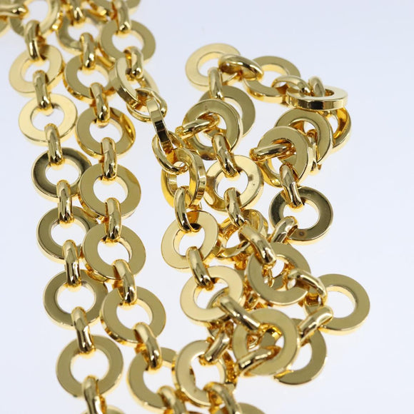 Salvatore Ferragamo Vala Chain Shoulder Bag Leather Brown Gold Auth yk16268