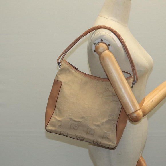 GUCCI GG Canvas Shoulder Bag Beige 001 3766 Auth yk16276