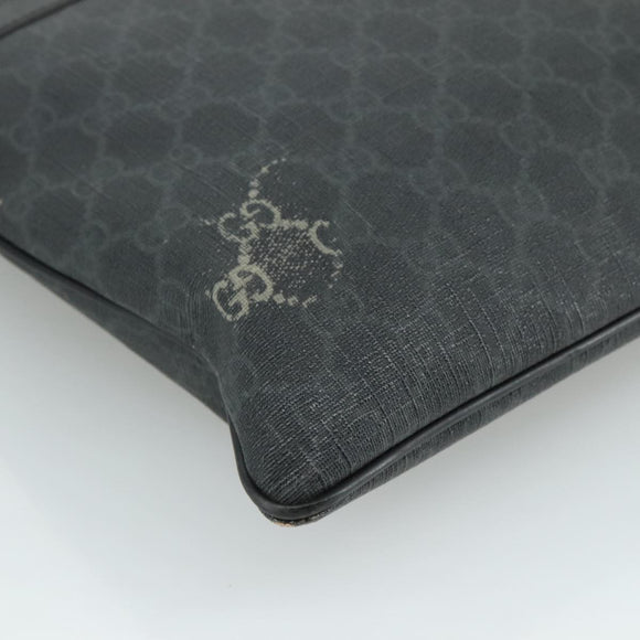 GUCCI GG Supreme Shoulder Bag PVC Leather Black 162904 Auth yk16293