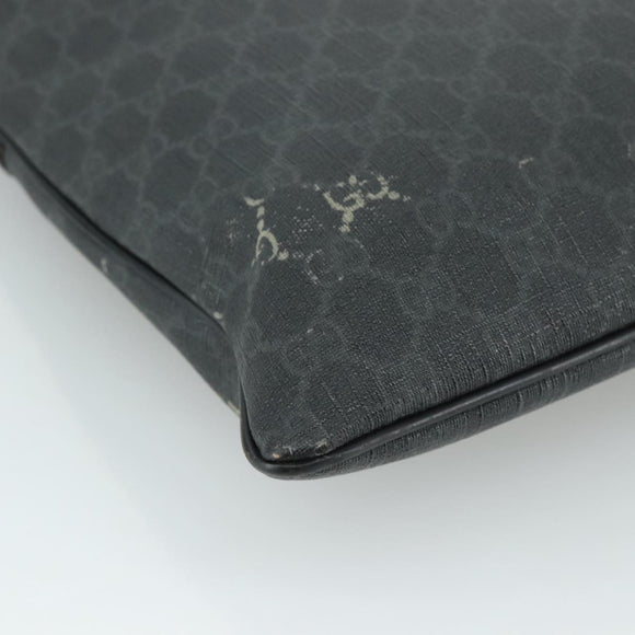 GUCCI GG Supreme Shoulder Bag PVC Leather Black 162904 Auth yk16293