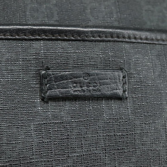 GUCCI GG Supreme Shoulder Bag PVC Leather Black 162904 Auth yk16293