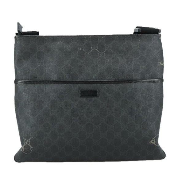 GUCCI GG Supreme Shoulder Bag PVC Leather Black 162904 Auth yk16293