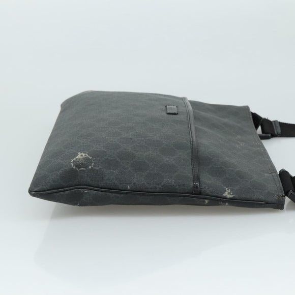 GUCCI GG Supreme Shoulder Bag PVC Leather Black 162904 Auth yk16293