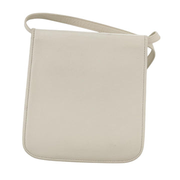 SAINT LAURENT Shoulder Bag Leather White Gold Auth yk16321 - 0