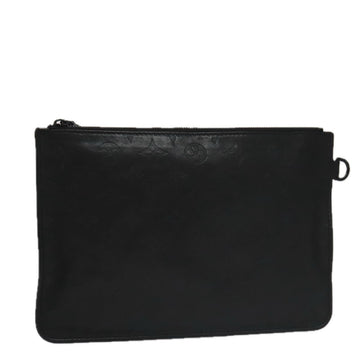 LOUIS VUITTON Monogram Shadow Pouch Leather Black LV Auth yk16360