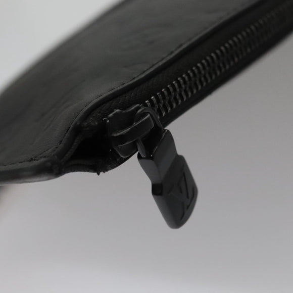 LOUIS VUITTON Monogram Shadow Pouch Leather Black LV Auth yk16360