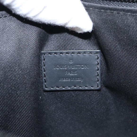 LOUIS VUITTON Monogram Shadow Pouch Leather Black LV Auth yk16360