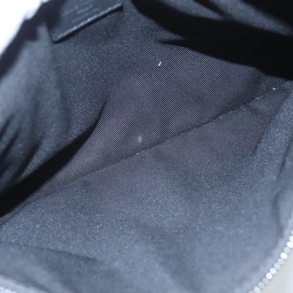 LOUIS VUITTON Monogram Shadow Pouch Leather Black LV Auth yk16360