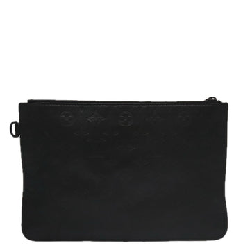 LOUIS VUITTON Monogram Shadow Pouch Leather Black LV Auth yk16360 - 0