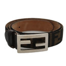 FENDI Zucca Canvas Belt 32.3""-36.2"" Brown Auth yk16363-13