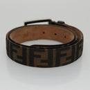 FENDI Zucca Canvas Belt 32.3""-36.2"" Brown Auth yk16363-3