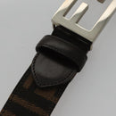 FENDI Zucca Canvas Belt 32.3""-36.2"" Brown Auth yk16363-7