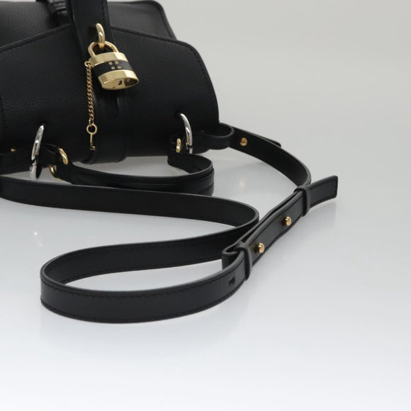 Chloe Small Day Abbey Hand Bag Leather 2way Black Auth yk16365AV