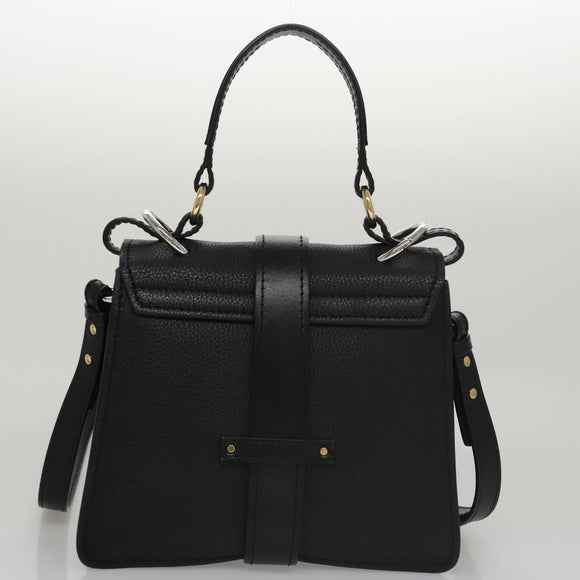 Chloe Small Day Abbey Hand Bag Leather 2way Black Auth yk16365AV
