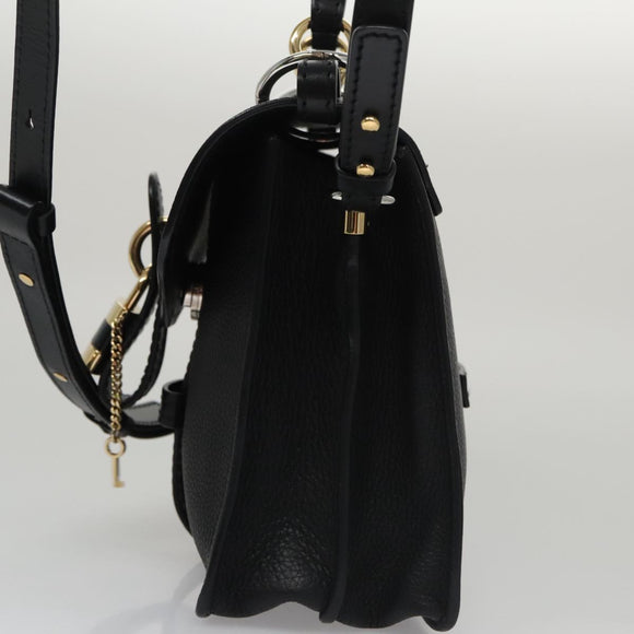 Chloe Small Day Abbey Hand Bag Leather 2way Black Auth yk16365AV
