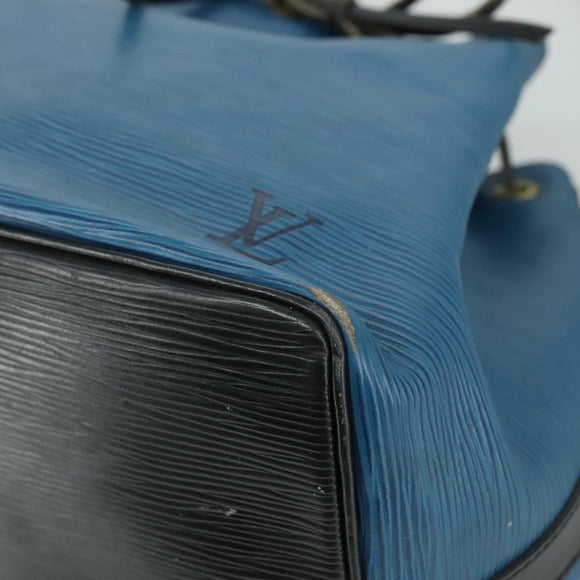 LOUIS VUITTON Epi Petit Noe Shoulder Bag Bicolor Black Blue M44152 Auth yk16375