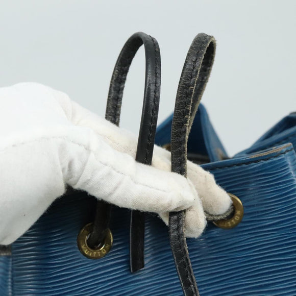 LOUIS VUITTON Epi Petit Noe Shoulder Bag Bicolor Black Blue M44152 Auth yk16375