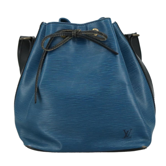 LOUIS VUITTON Epi Petit Noe Shoulder Bag Bicolor Black Blue M44152 Auth yk16375