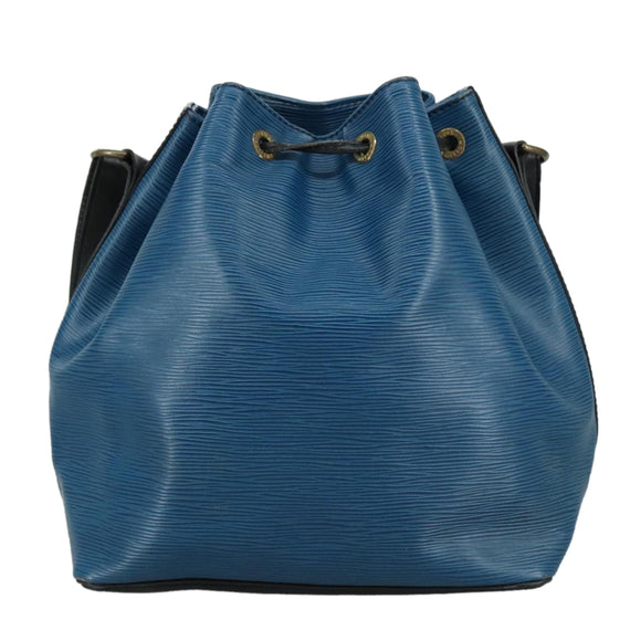 LOUIS VUITTON Epi Petit Noe Shoulder Bag Bicolor Black Blue M44152 Auth yk16375