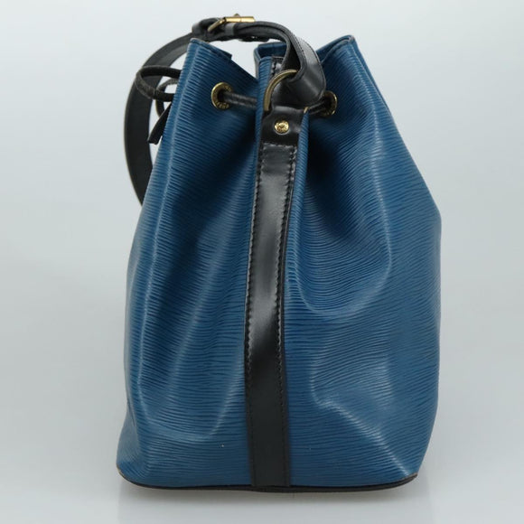 LOUIS VUITTON Epi Petit Noe Shoulder Bag Bicolor Black Blue M44152 Auth yk16375