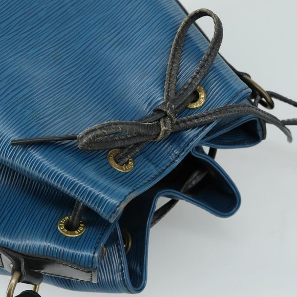 LOUIS VUITTON Epi Petit Noe Shoulder Bag Bicolor Black Blue M44152 Auth yk16375