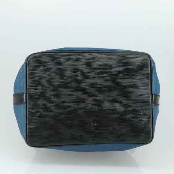 LOUIS VUITTON Epi Petit Noe Shoulder Bag Bicolor Black Blue M44152 Auth yk16375