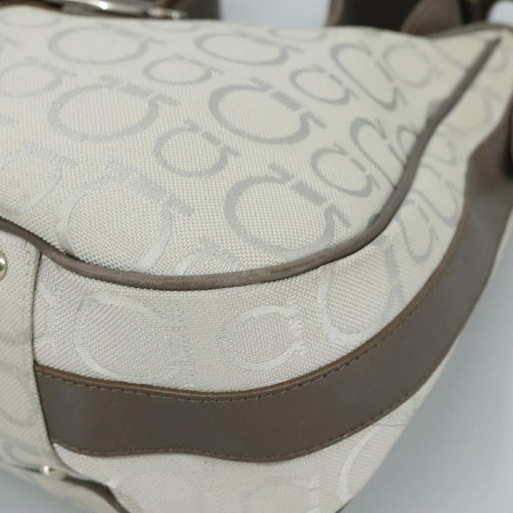 Salvatore Ferragamo Gancini Shoulder Bag Canvas Gray Auth yk16379