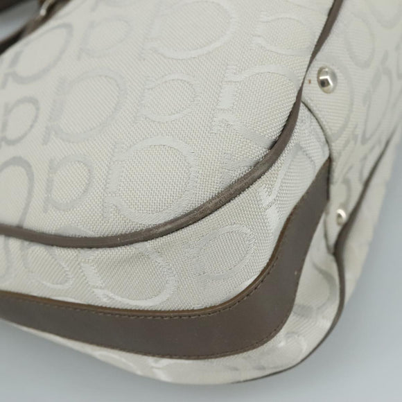 Salvatore Ferragamo Gancini Shoulder Bag Canvas Gray Auth yk16379