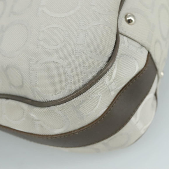 Salvatore Ferragamo Gancini Shoulder Bag Canvas Gray Auth yk16379