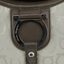 Salvatore Ferragamo Gancini Shoulder Bag Canvas Gray Auth yk16379-17