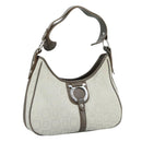 Salvatore Ferragamo Gancini Shoulder Bag Canvas Gray Auth yk16379-1