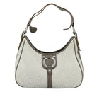 Salvatore Ferragamo Gancini Shoulder Bag Canvas Gray Auth yk16379-13