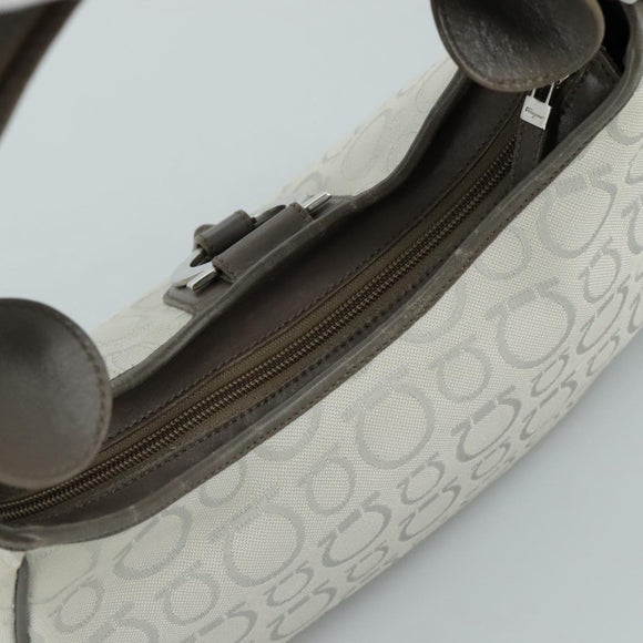 Salvatore Ferragamo Gancini Shoulder Bag Canvas Gray Auth yk16379