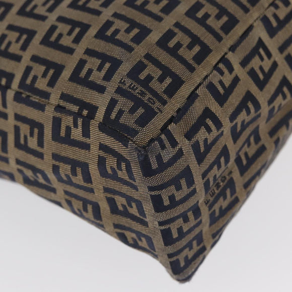 FENDI Zucchino Canvas Tote Bag Navy Auth yk16382