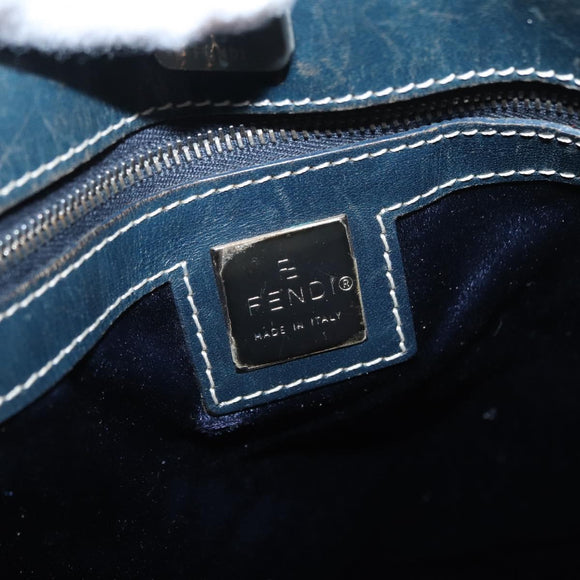 FENDI Zucchino Canvas Tote Bag Navy Auth yk16382