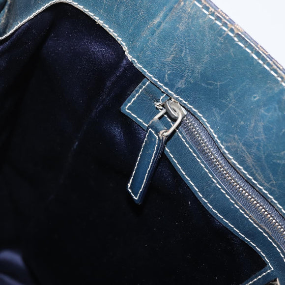 FENDI Zucchino Canvas Tote Bag Navy Auth yk16382