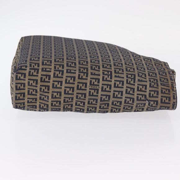 FENDI Zucchino Canvas Tote Bag Navy Auth yk16382