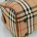 Burberrys Nova Check Hand Bag Canvas Beige Auth yk16410-16