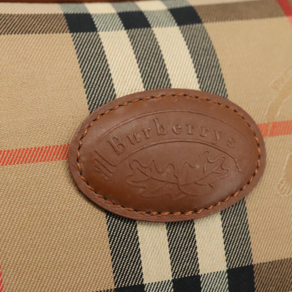 Burberrys Nova Check Hand Bag Canvas Beige Auth yk16410