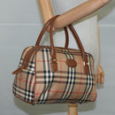 Burberrys Nova Check Hand Bag Canvas Beige Auth yk16410-21