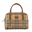 Burberrys Nova Check Hand Bag Canvas Beige Auth yk16410-13