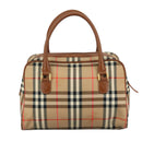 Burberrys Nova Check Hand Bag Canvas Beige Auth yk16410-2