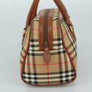 Burberrys Nova Check Hand Bag Canvas Beige Auth yk16410-3