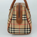 Burberrys Nova Check Hand Bag Canvas Beige Auth yk16410-4