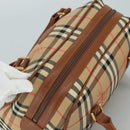 Burberrys Nova Check Hand Bag Canvas Beige Auth yk16410-6