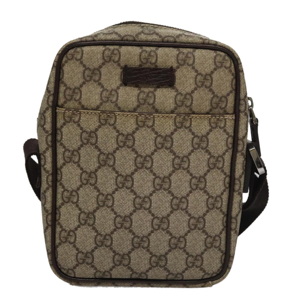 GUCCI GG Canvas Shoulder Bag Coated Canvas Beige Auth yk16428