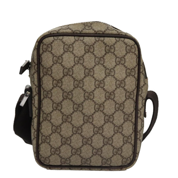 GUCCI GG Canvas Shoulder Bag Coated Canvas Beige Auth yk16428