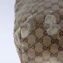 GUCCI GG Crystal Tote Bag Coated Canvas Beige Gold Auth yk16444-9